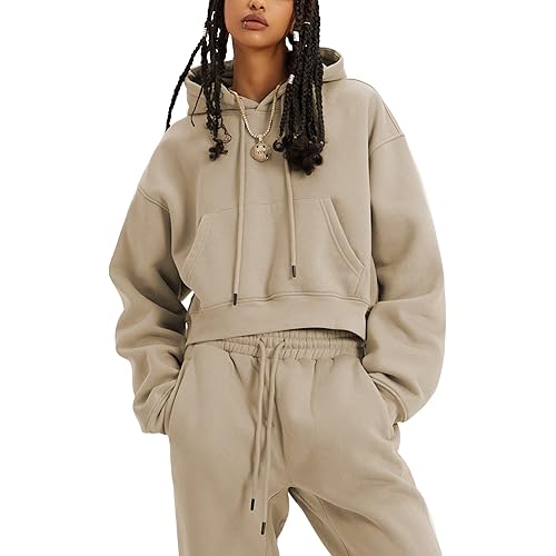 UANEO Women 2 Piece Outfits Sweatsuit Hoodie Sweatshirt Jogger Sets Lounge Tracksuit Set