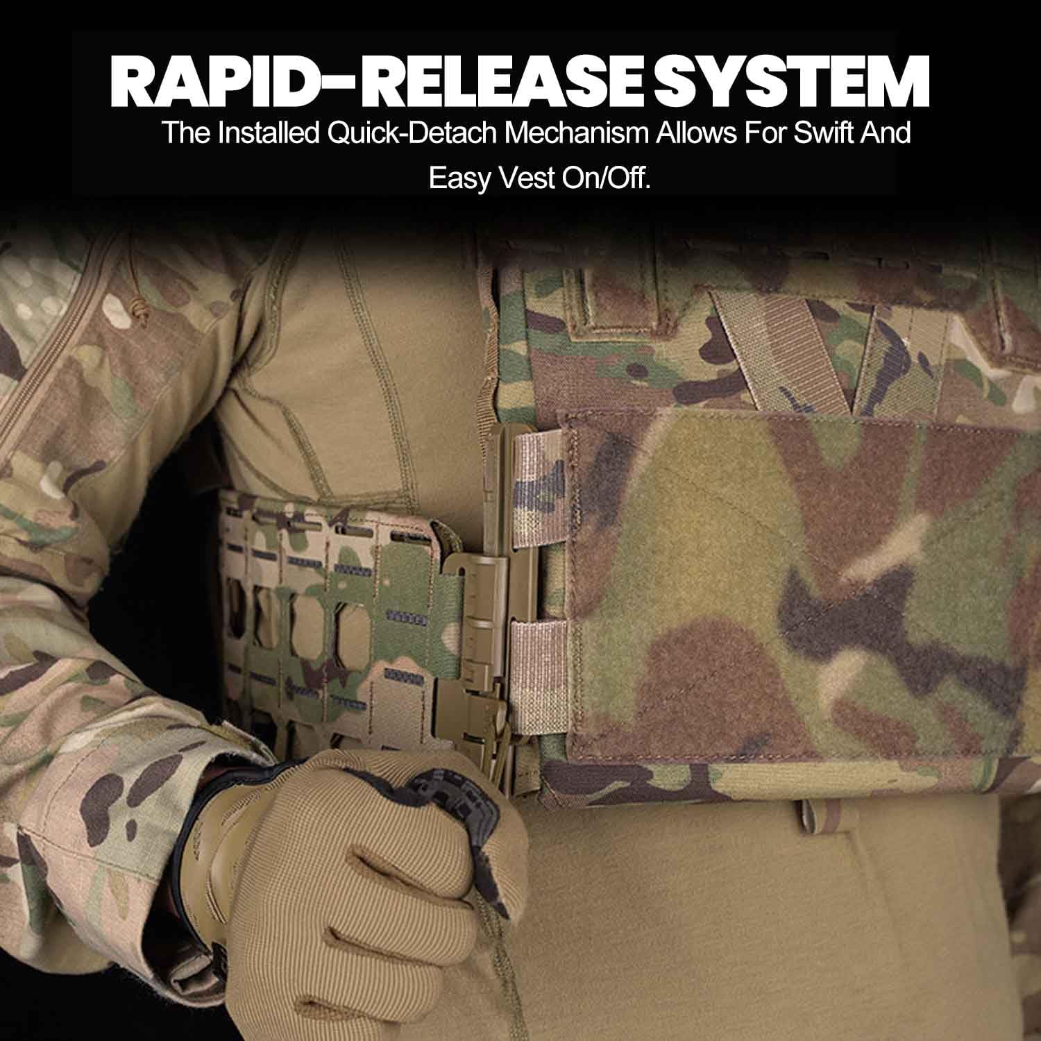 2PCS Lightweight Nylon Tactical MOLLE Panels, Quick-Release Accessory Fit K Series & Team Activities(55 * 13cm 0.24kg)