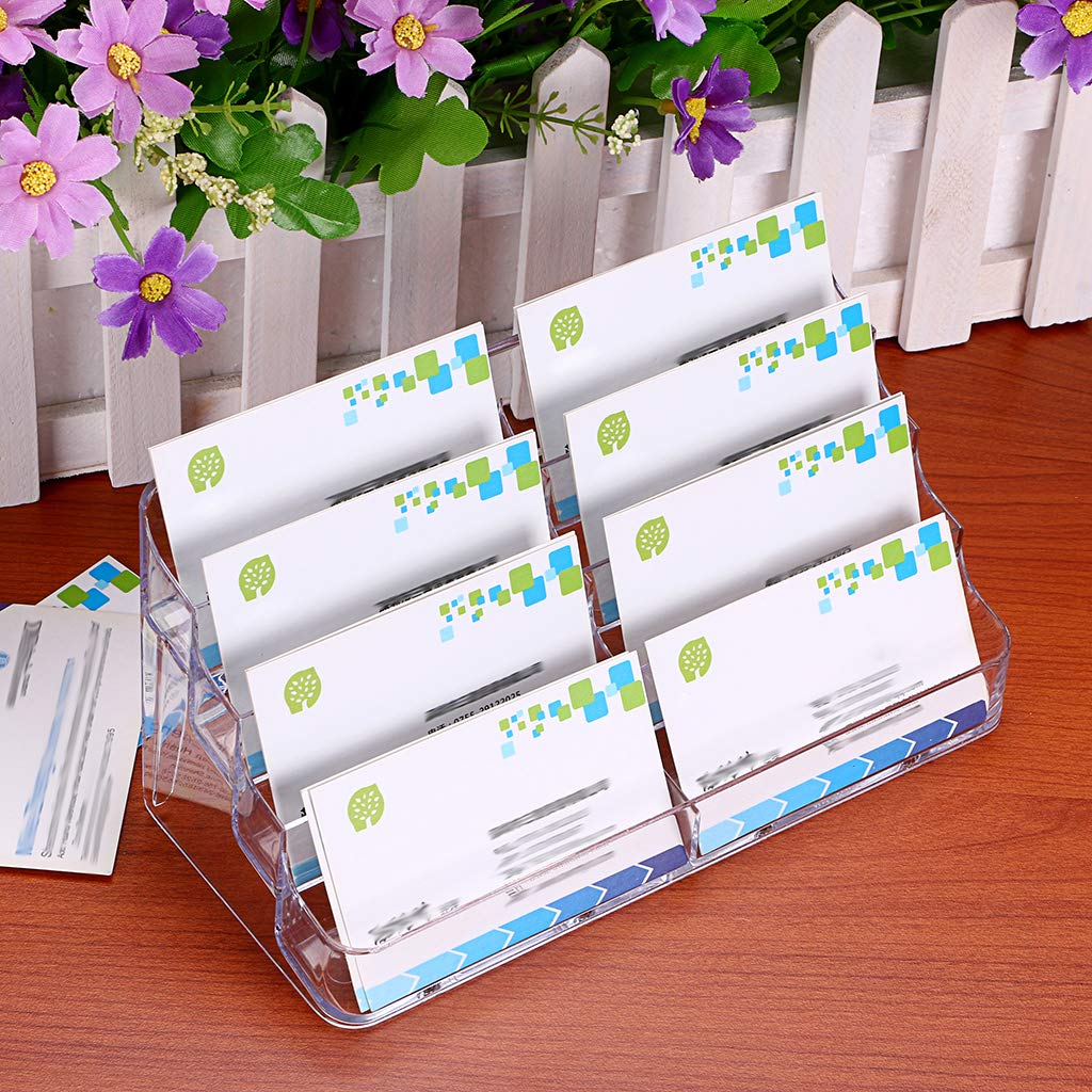 BTSKY, porta biglietti da visita in acrilico,confezione da 2 pezzi 8 Pocket