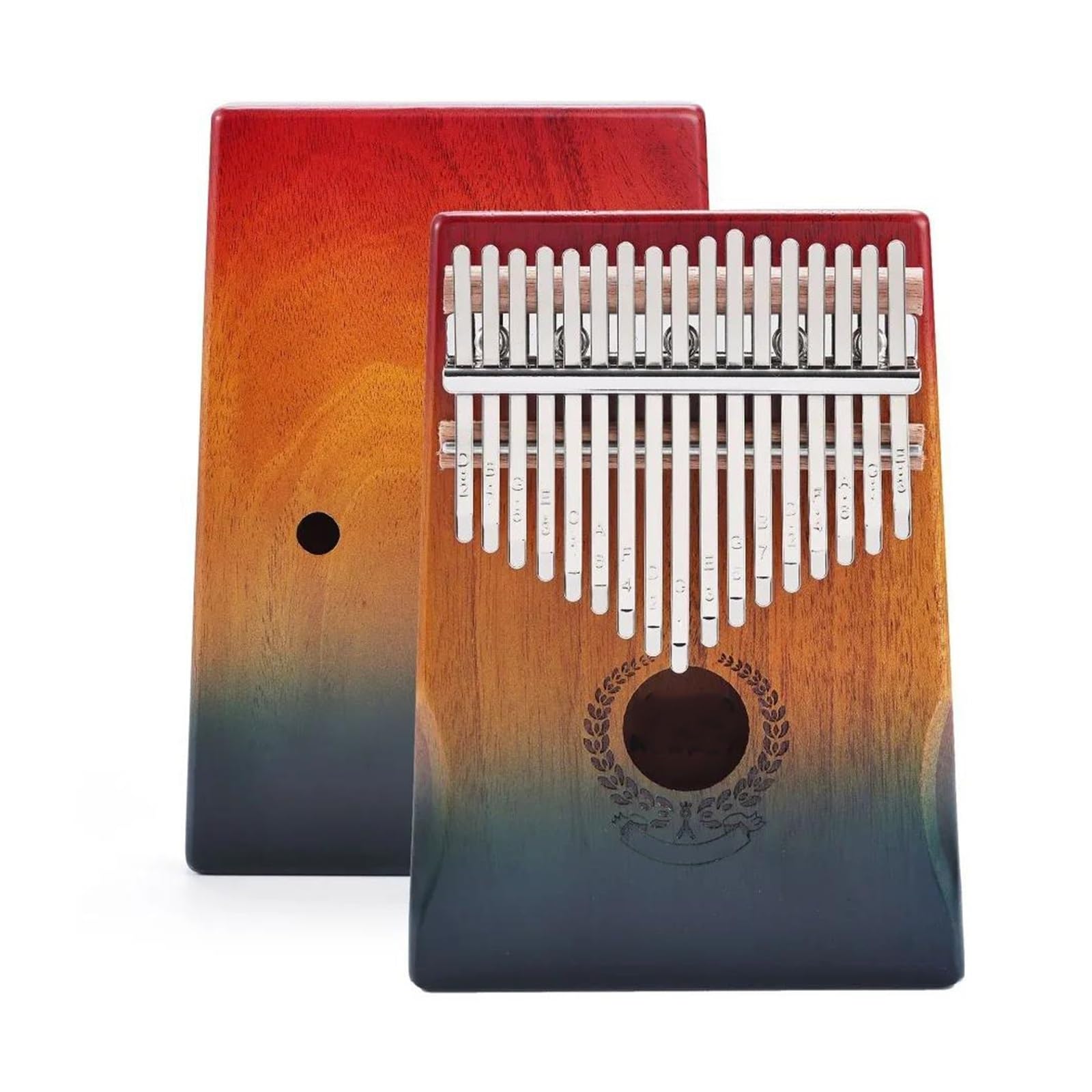 Mahoniowy 17 Klawiszowy Instrument Muzyczny Dla Dorosłych Z Przenośną Klawiaturą Kalimba W Kolorze Gradientu(Without bag)