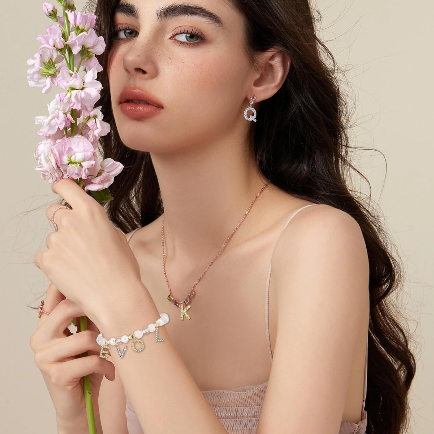 26PCS Rhinestones A-Z Alphabet Letter Charms 18K Gold Filled Initial Alphabet Pendants for Making Jewelry Trendy Glitter Crystal Letter Beads for DIY Bracelet Necklace Earrings Choker Craft - Image 2