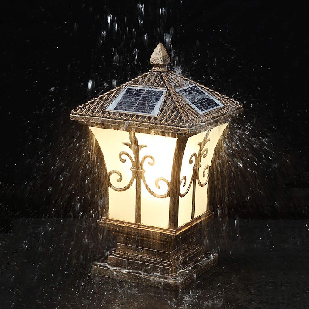 Solar-Zaunleuchten, Warmweiß, IP55 Wasserdicht – 6 LEDs, Für Garten, Terrasse, Balkon