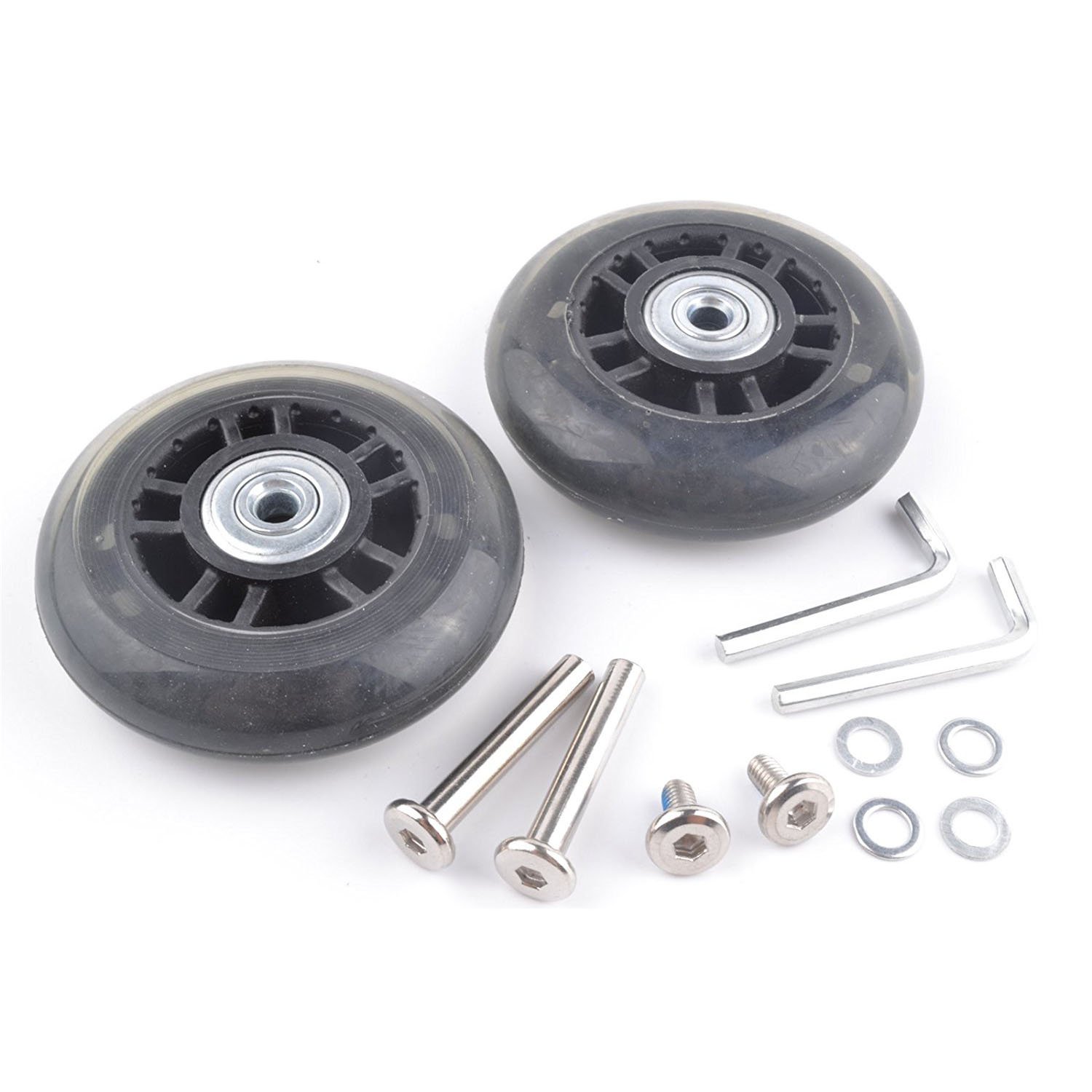 Roues De Rechange Valise 76mm Diamètre Extérieur - Kit 2 Roues + Essieux