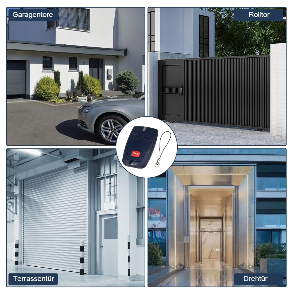 2 Telecomandi Per Porta Garage 433.92 MHz Rolling Code, Compatibili Con Mitto, Kleio, Ghibli, TRC