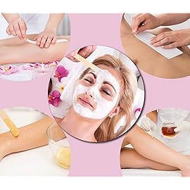 Mibly 4 Style 400 Pcs Assorted Wooden Wax Sticks for Body Legs Face and Small Medium Large Sizes Eyebrow Waxing Applicator Spatulas for (400 Piece Set)