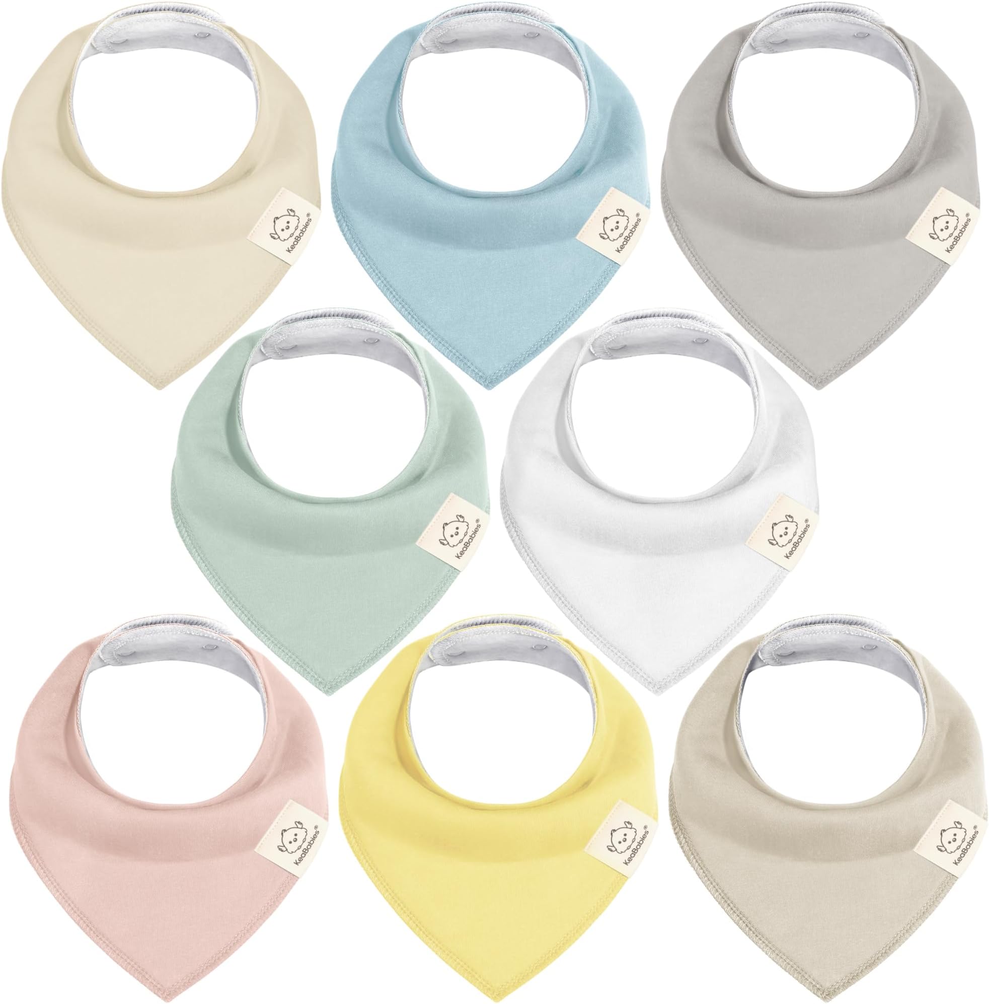 KeaBabies 8-Pack Organic Baby Bandana Drool Bibs for Girls - Super Absorbent Baby Bibs for Baby Girls, Baby Boys