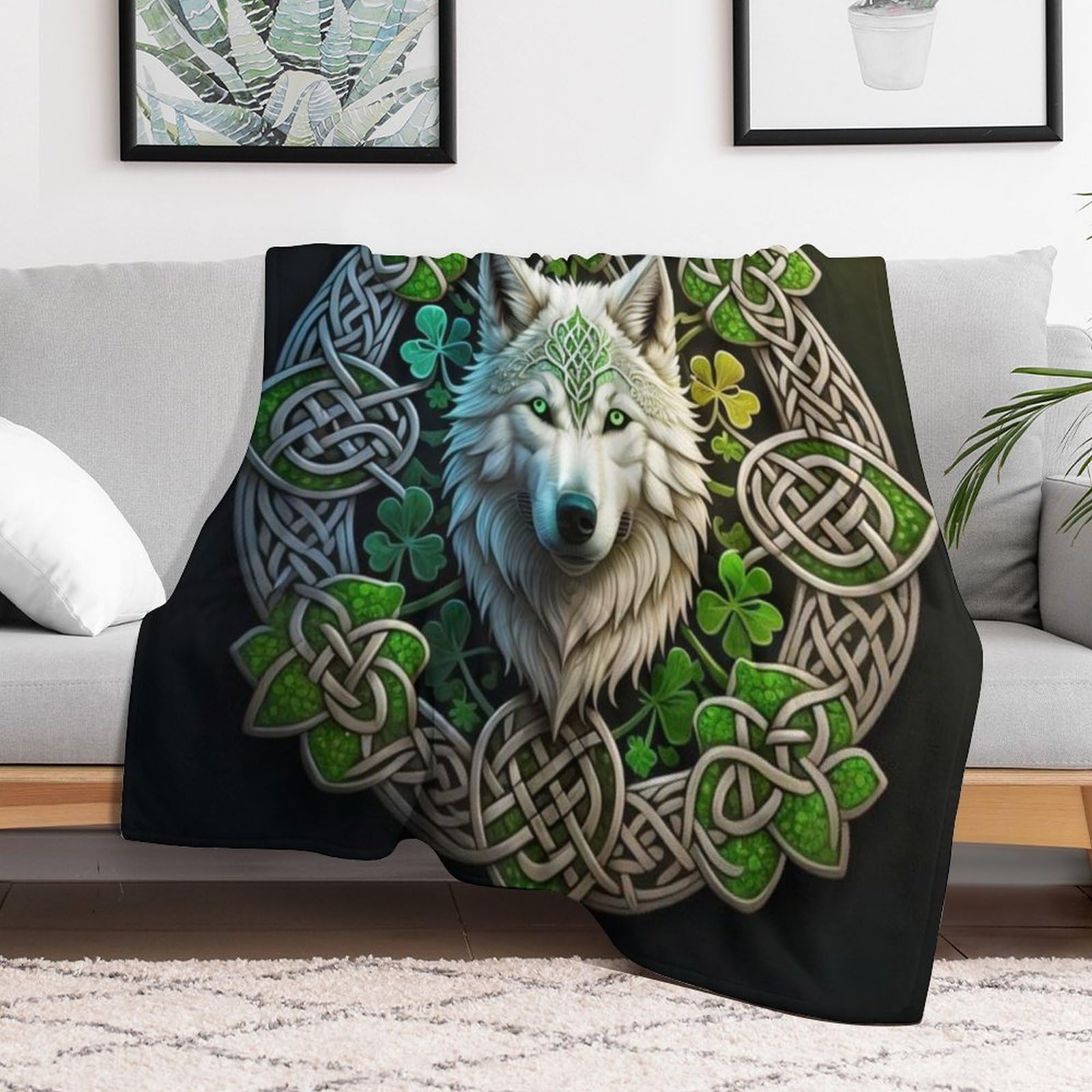 Wolf Fleece Decke, Flauschige Kuscheldecken, Superweiche Leichte Flannel Wohndecke Mit Druck Für Couch Bett/Sofa（150×200cm）