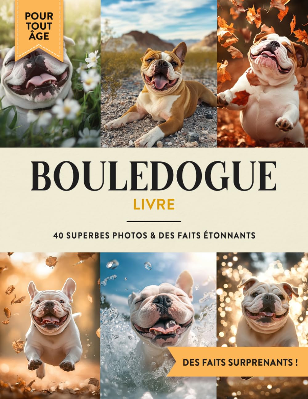 Bouledogue Livre: 40 Photos de Chiens et Faits sur le Bulldog à Offrir en Cadeau Éducatif aux Enfants et Adultes