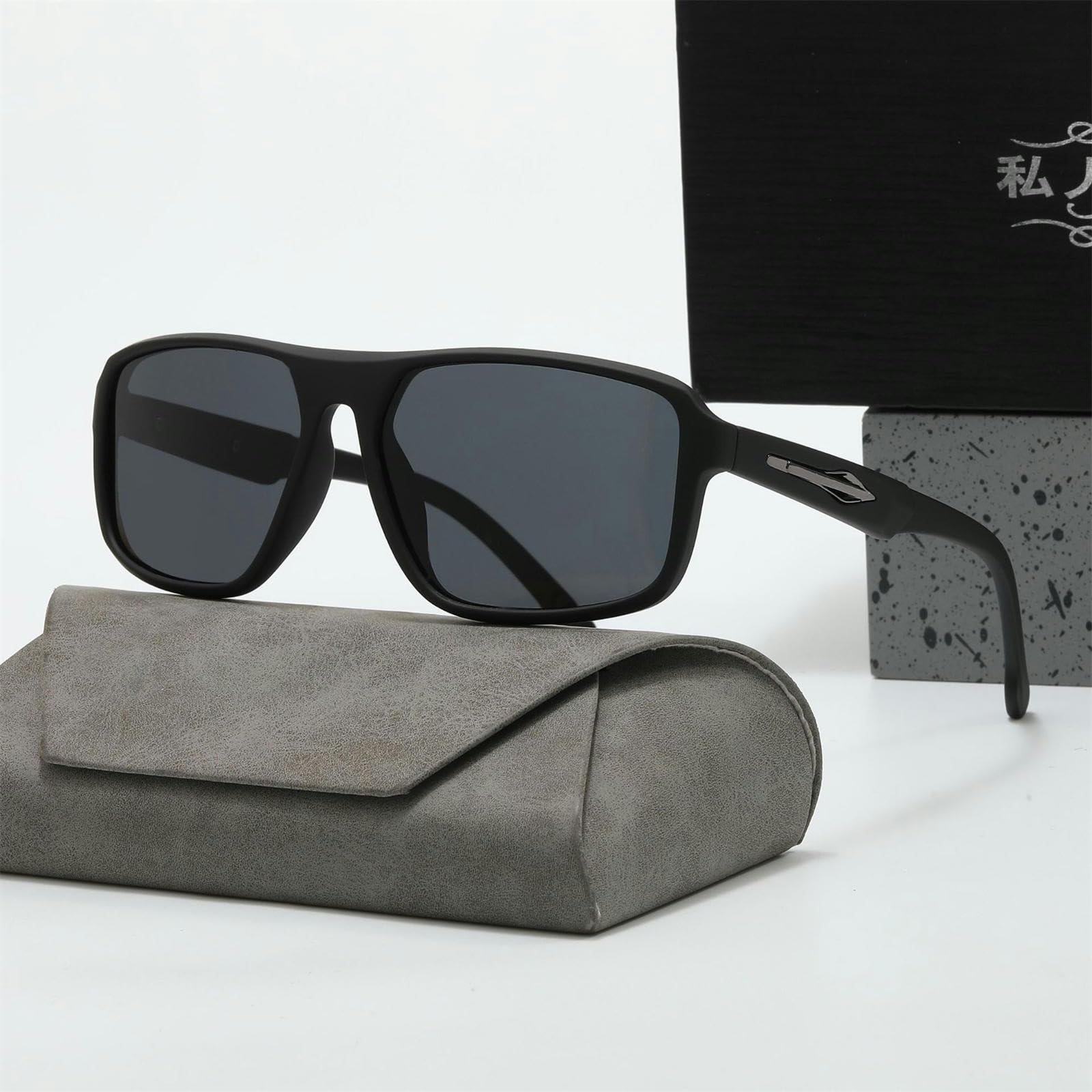 Occhiali da Sole da Donna Occhiali da Sole da Uomo E da Donna, Occhiali da Esterno alla Moda, Occhiali da Sole, Visiere da Sole, Occhiali da Sole alla Moda-pieni Grigi con Cornice Nera