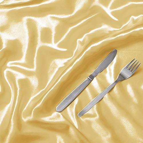 Miniatura 7 de Paquete de 12 servilletas de satén de 17 x 17 pulgadas, servilletas de boda sedosas doradas lavables, juego de servilletas de lujo para mesa de