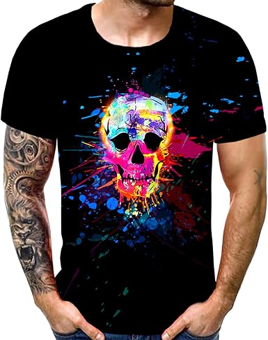Amazon.com: Tantisy Blusas de moda para hombre, cómodas, perfectas para  fiestas, impresión 3D, atractivas, cuello redondo, manga corta : Ropa,  Zapatos y Joyería
