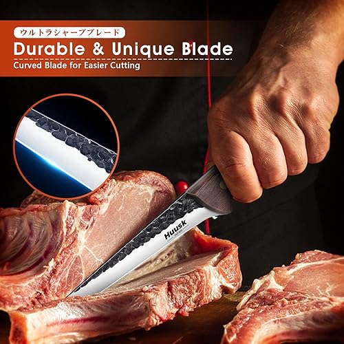 Miniatura 7 de Huusk Cuchillo Japón Kitchen Bundle con cuchillo de corte de pechuga de carnicero de carne japonesa