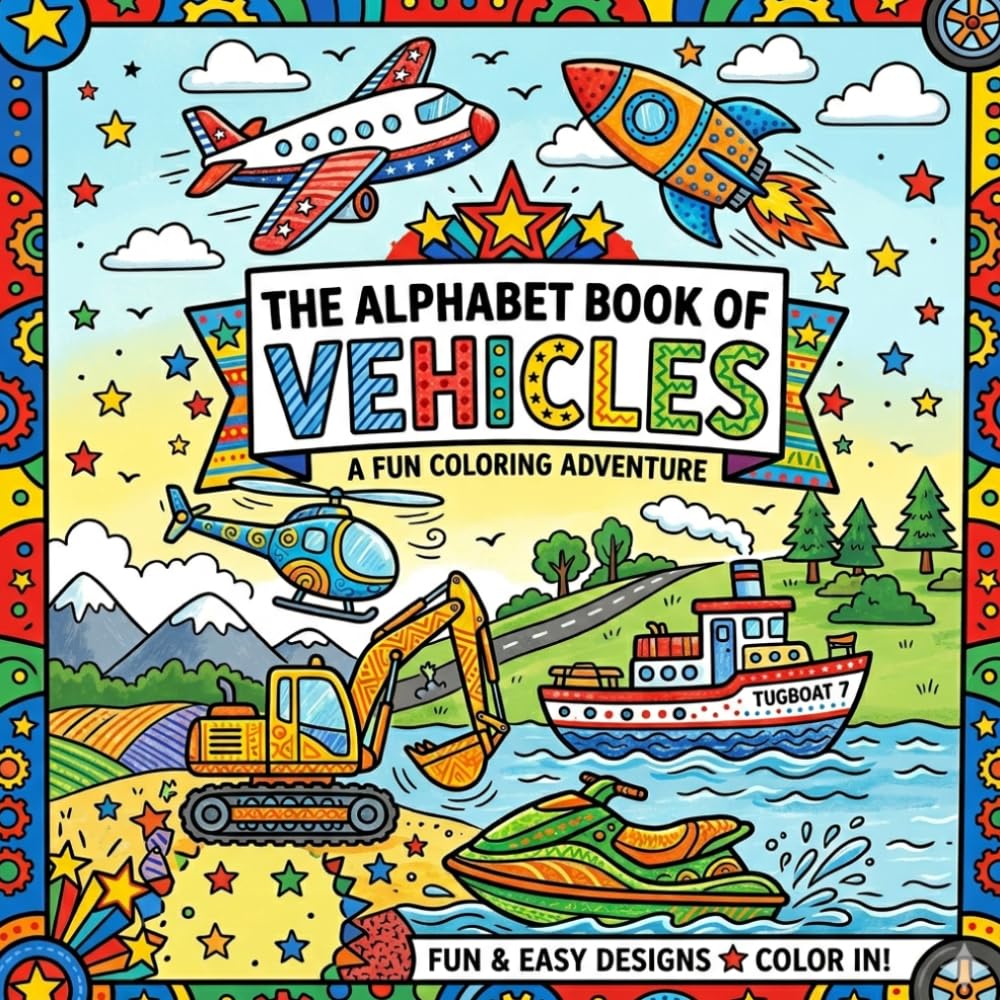 The Alphabet Book Of Vehicles: A Fun Coloring Adventure