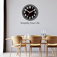 Vista 6 de AKCISOT Reloj de pared de 8 pulgadas, silencioso, sin tictac, relojes modernos a batería - analógico pequeño clásico para oficina, hogar, baño