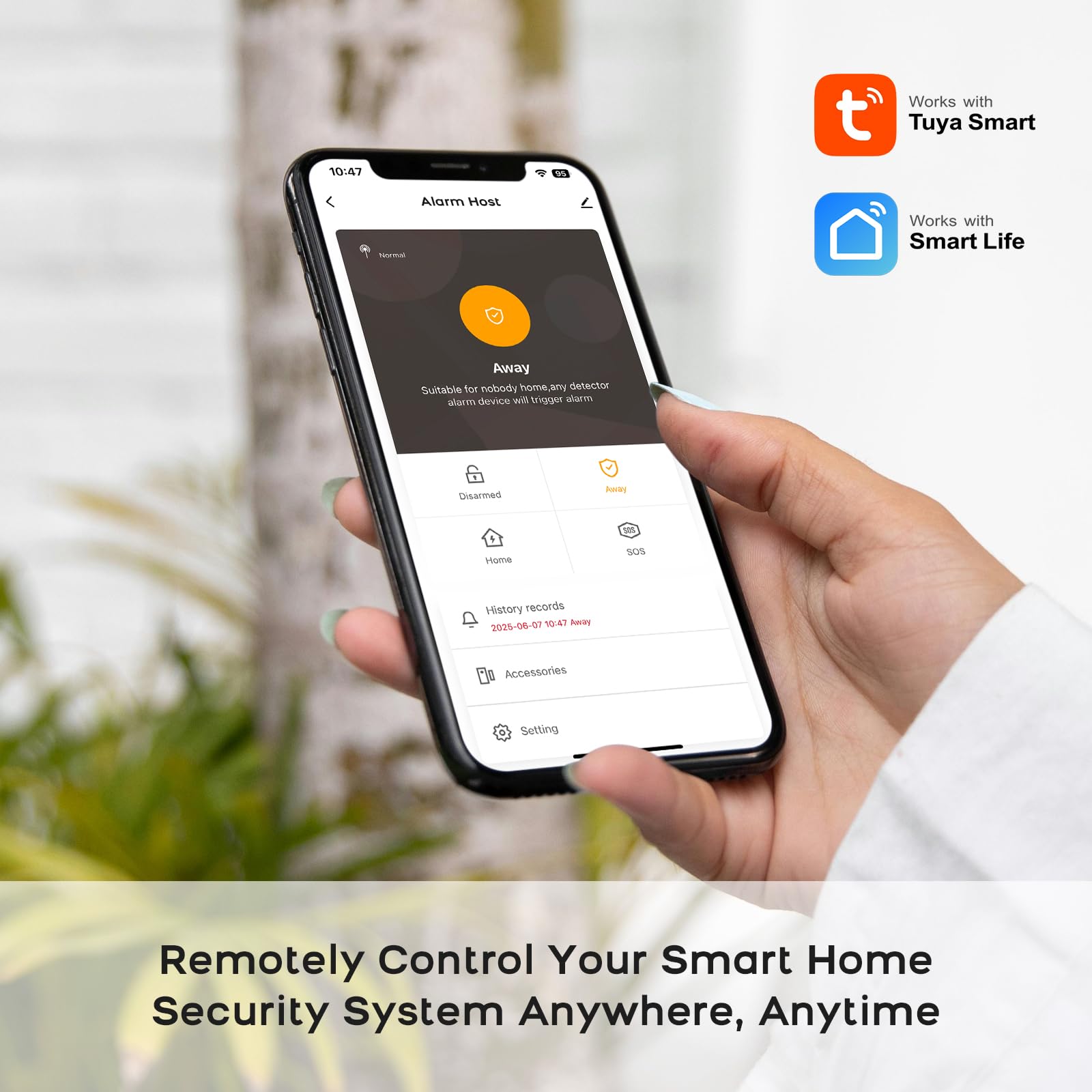 XNY Systèmes de sécurité pour maison intelligente, systèmes d'alarme sans fil avec 4 capteurs de porte et fenêtre, 1 détecteur de mouvement, 2 télécommandes, WiFi 2,4 GHz, notification d'application