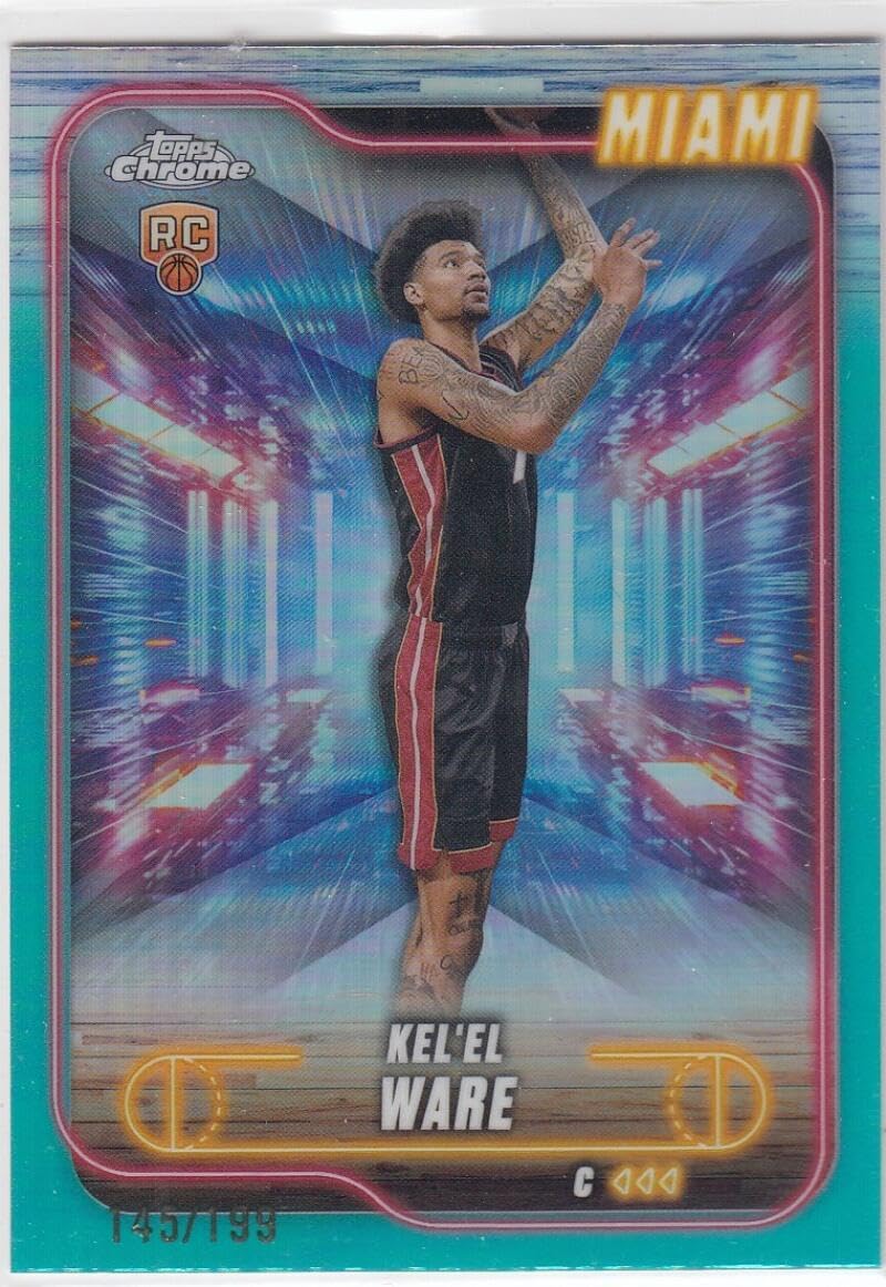 Basketball Trading Card 2024-25 Topps Chrome Aqua Refractor #103 Kel'el Ware EX/NM RC Rookie 145/199