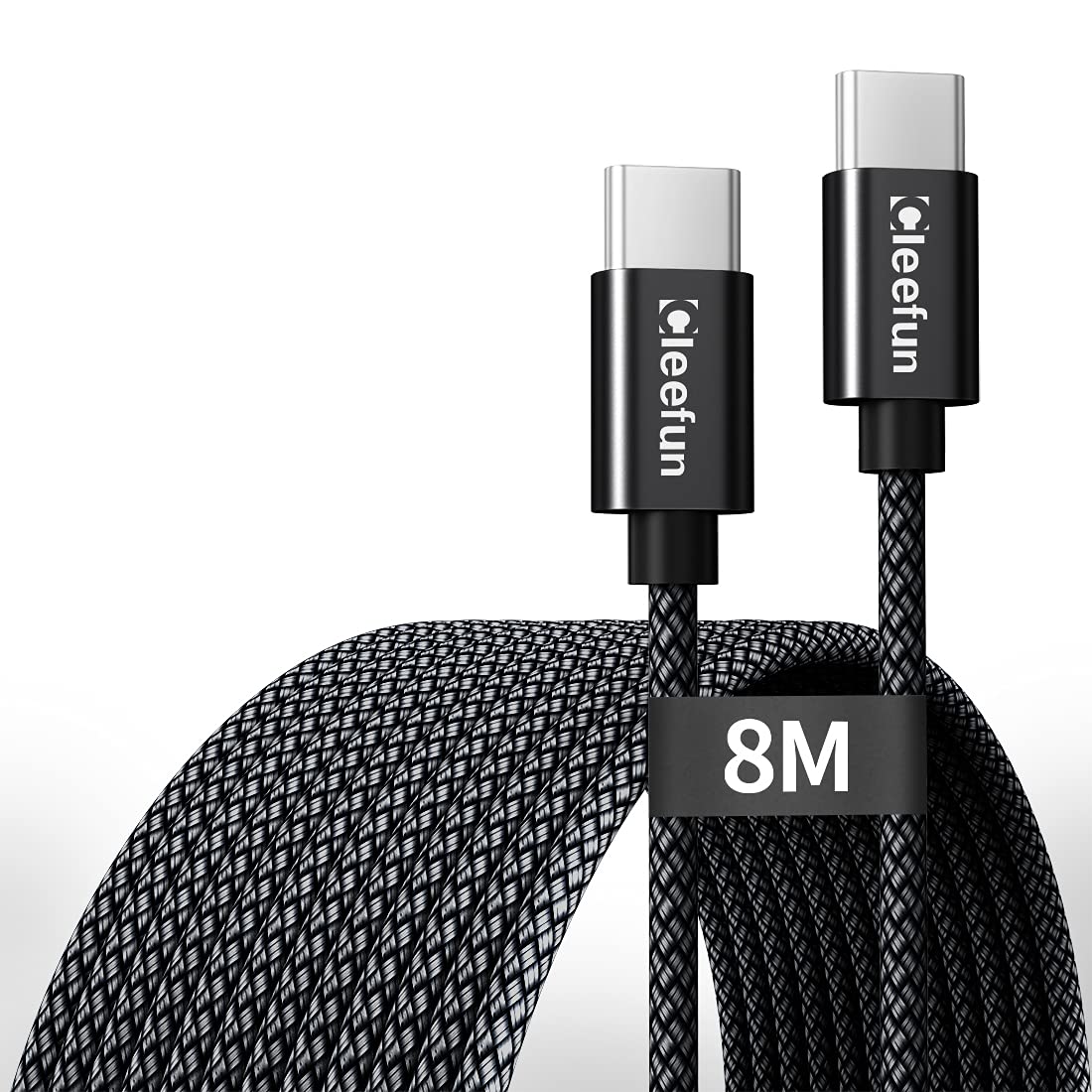 CLEEFUN Extra Lungo Cavo USB C a USB C [8m/26FT], PD 60W/3A Ricarica Rapida Cavo USB Tipo C per Samsung Galaxy S21 S20 S21 + S20+ S22 + Note 20 10 Plus, A70 A71 A50 A51, GooglePixel, Switch e Altro