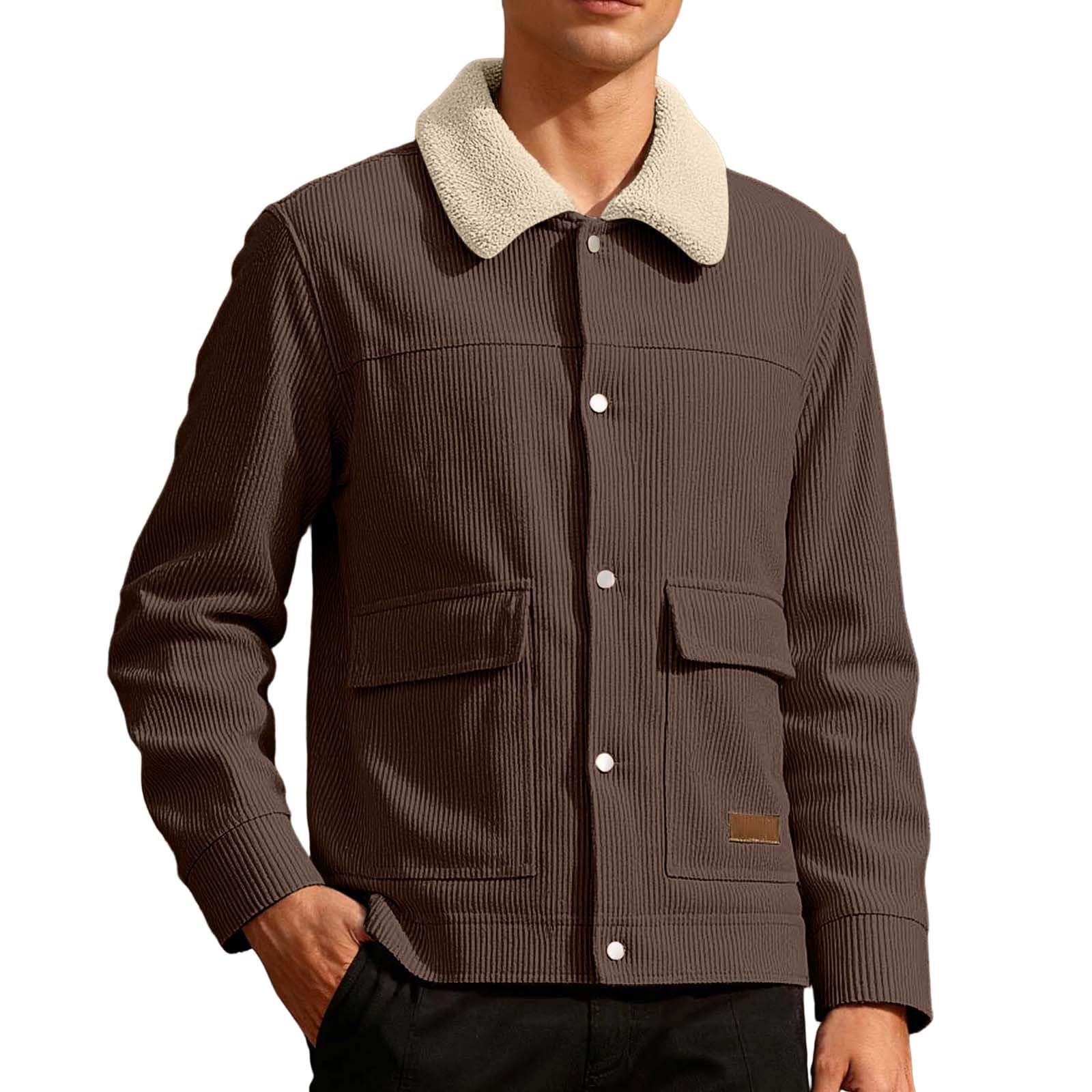 Giacca Running Uomo Chic Ed Elegante- Giacca Calda Uomo Confortevole Invernale Per In Velluto A Costellato Versatile Casual Foderata In Pile Spensa 2026