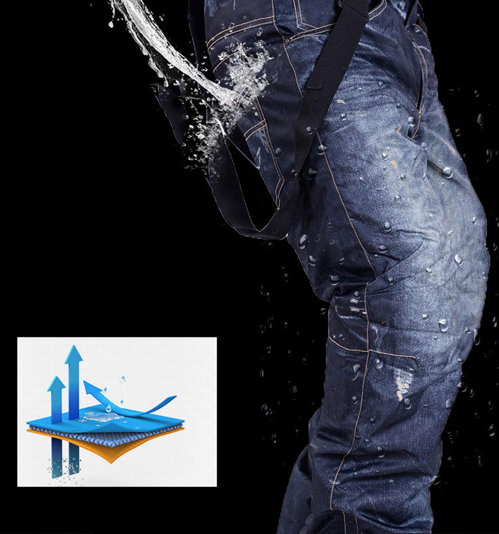 Dawwoti Pantaloni da Sci da Uomo con Bretelle, Antivento Impermeabile Pantalone da Escursione Spesse Imbottiture di Cotone Pantaloni da Neve per I Ragazzi Snowboard Campeggio Pant Corsa di Golf