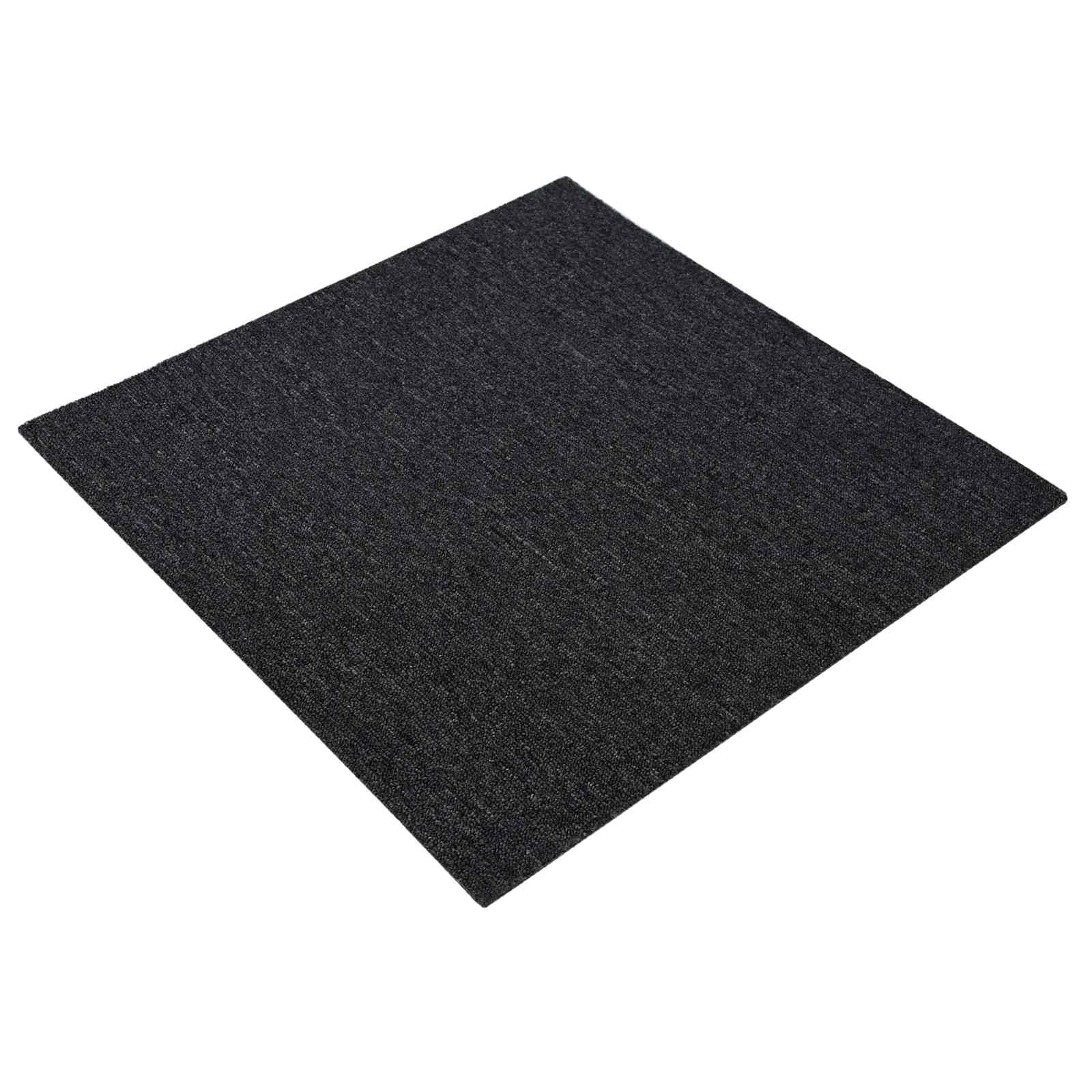 Płytki dywanowe ciemnoszare 50 x 50 cm 20 sztuk PP i bitum | Powierzchnia przypominająca pętelki, dźwiękochłonna, zdejmowana, do sypialni i salonu