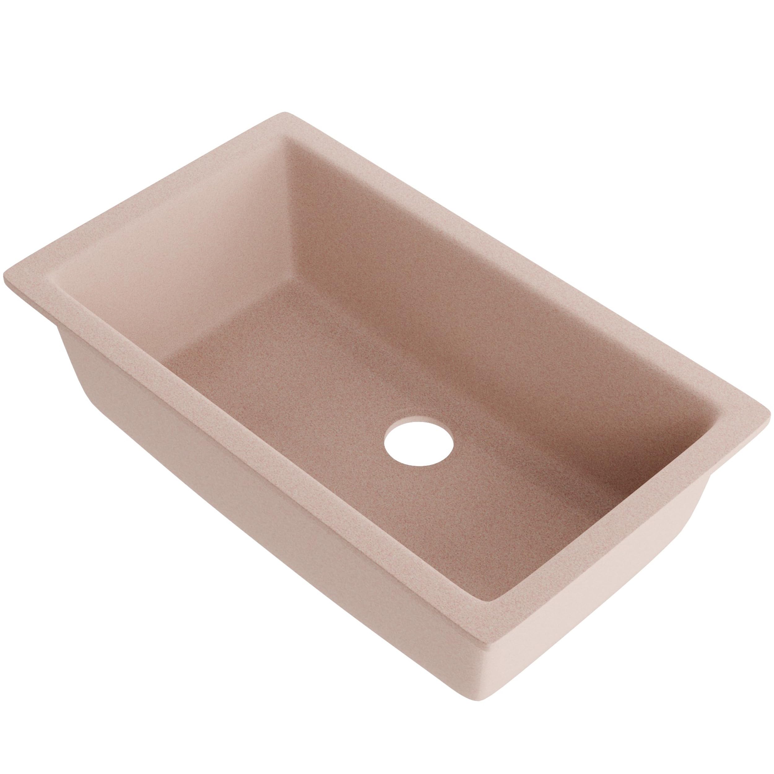 Évier de cuisine encastrable bac unique granit composite beige blé Novatto