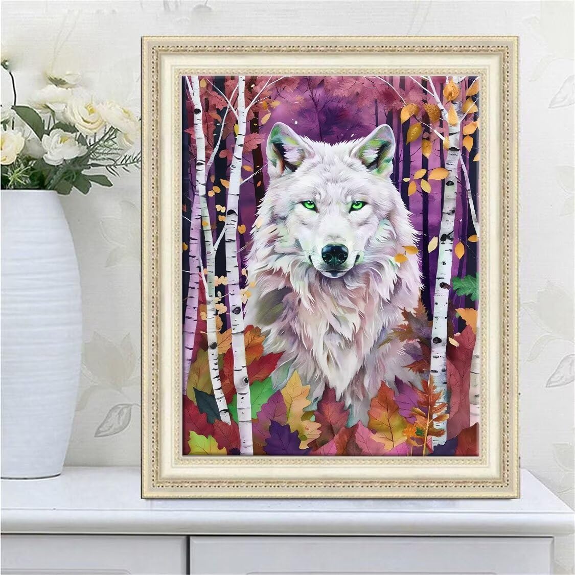 DIY Malarstwo diamentowe 5D, sztuka diamentowa, las, wilk, zestawy dla dorosłych, sztuka ze strasu, haft, artykuły rzemieślnicze, dla dzieci i dorosłych, idealna dekoracja ścienna do domu, prezenty,