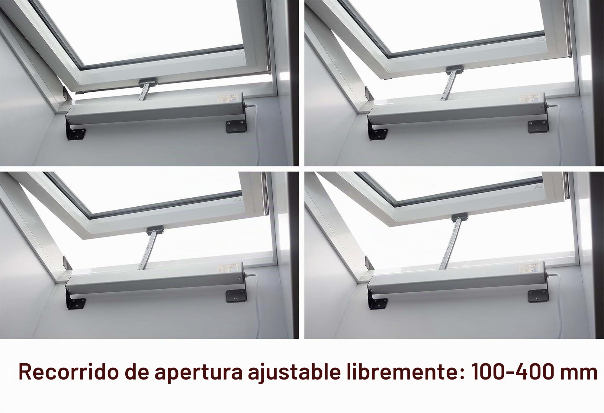 SCHARTEC Ventana motor 230 V eléctrico para ventana de tejado, accionamiento de ventana, cadena de accionamiento por cadena, abridor de ventanas, motor inclinable