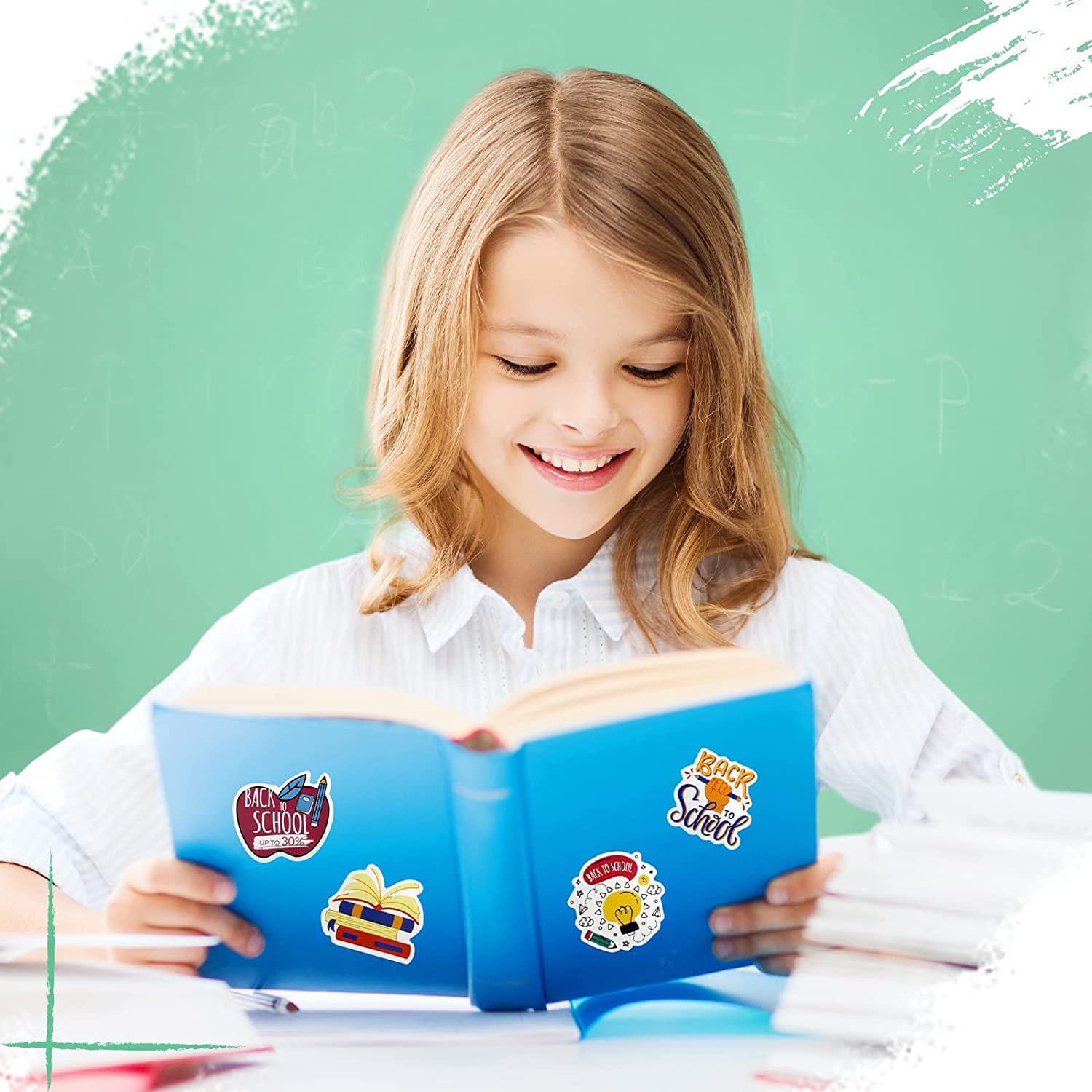 100 pezzi di adesivi per studenti bambini scientifici colorati scrapbooking packs per computer portatile