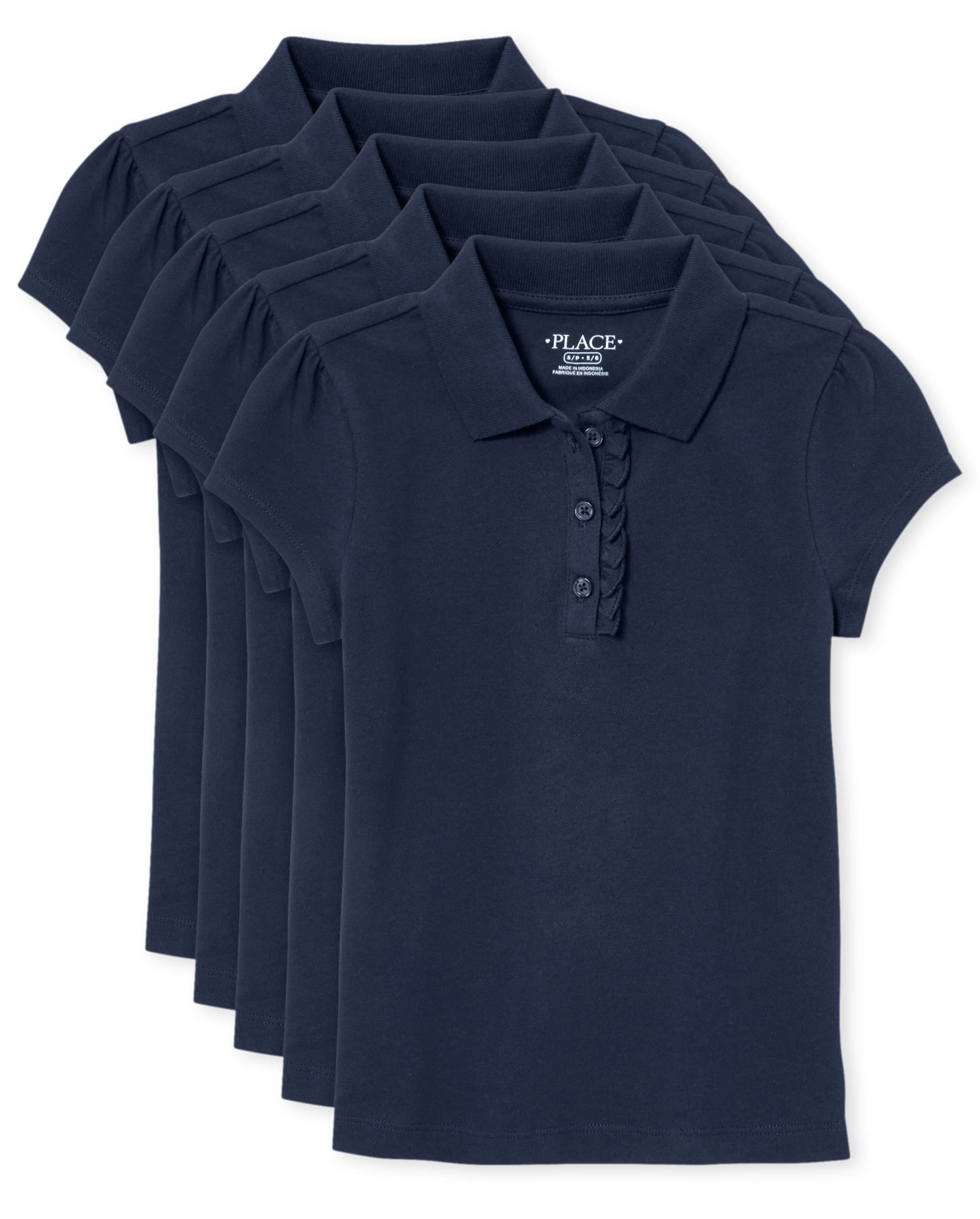 The Children's Place Koszula Dziewczynki Short Sleeve Polo, Pack Of Five