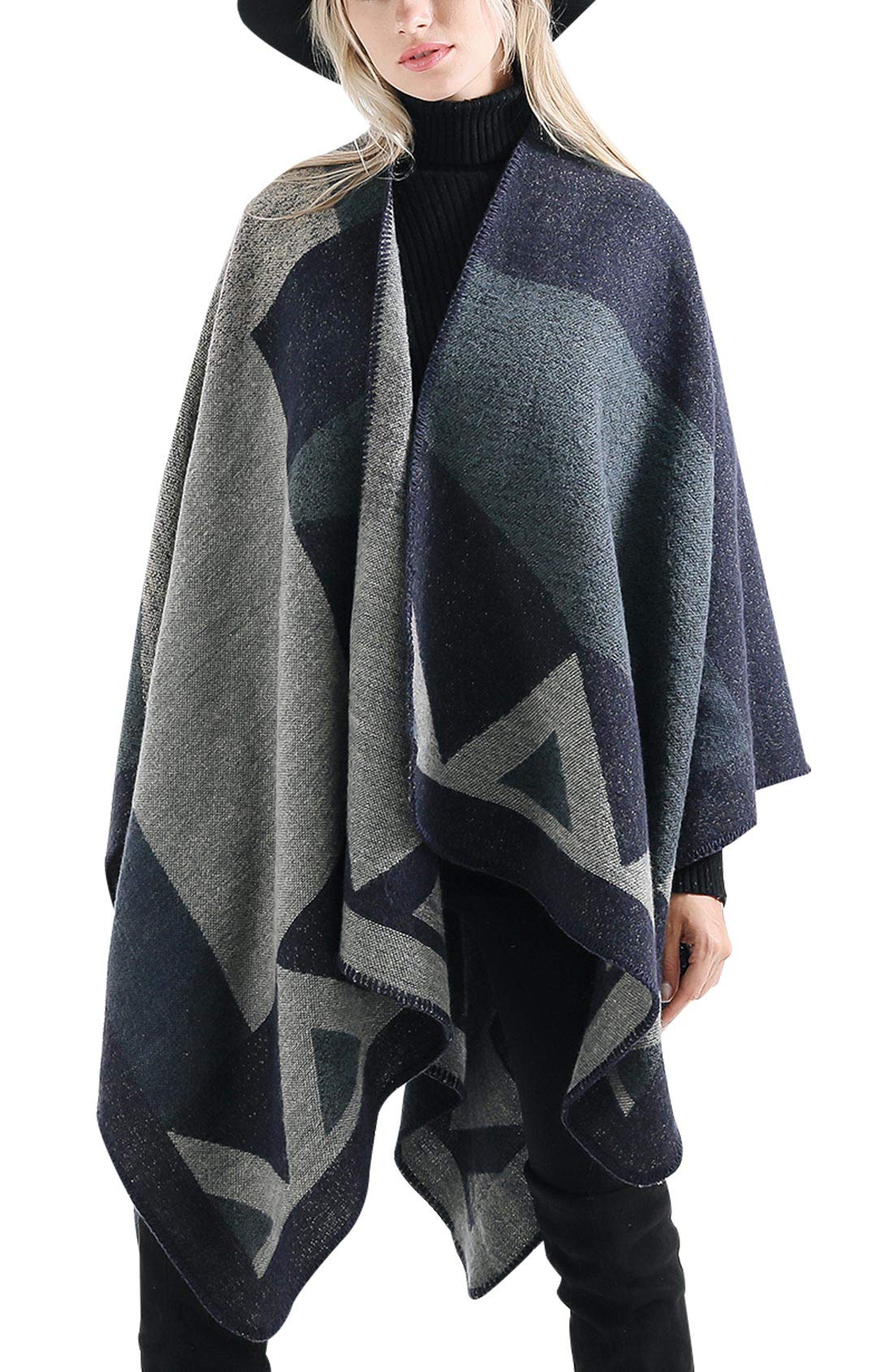 FEOYAWomen's Pashmina Scarf Oversized Warm Shawl Stole Wrap Geometric Pattern Pashminas Scarves