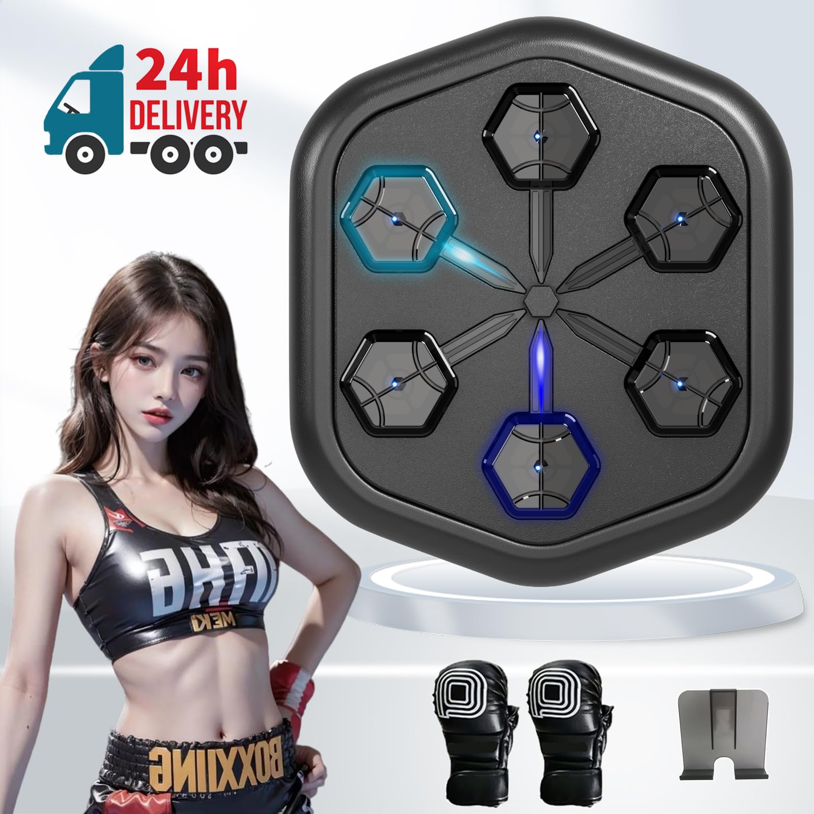 ONEPUNCH Smart Boxing Machine Wall Mounted, LED Music Boxing