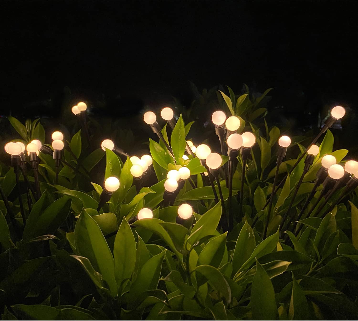 2 Pack Firefly Lights Solar Outdoor, Starburst Swaying Solar Lights,Swing Garden Waterproof Decor When Wind Blows for Backyard Patio Terrace Lawn Path Holiday Decor