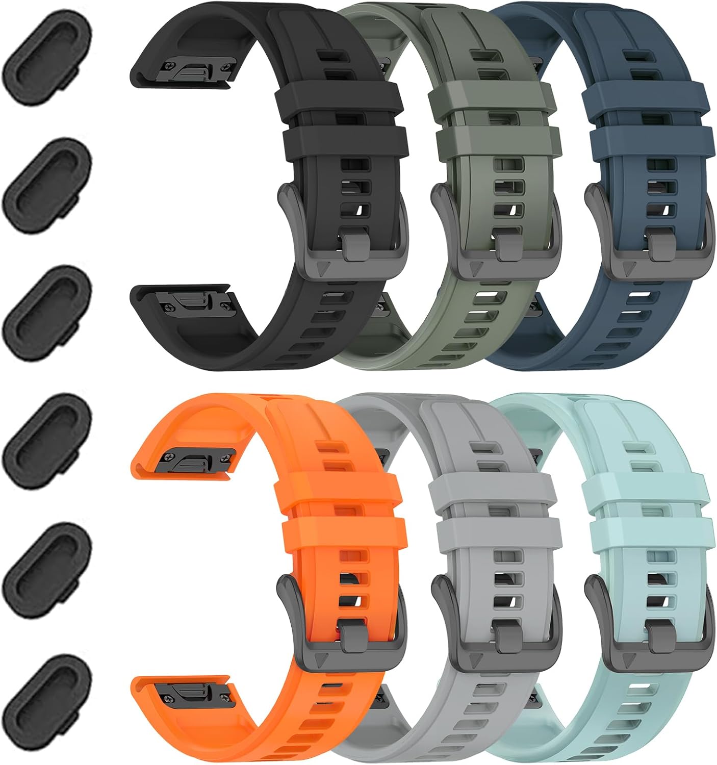 20mm Sport Watch Band Compatible With Garmin Fenix 8 AMOLED-43mm/Fenix 7S pro/7S/Fenix 6S Pro/6S/5S Plus/5S,Silicone Straps for Epix Pro 42MM/Approach S70 42mm/Descent Mk3-43mm/Mk2s