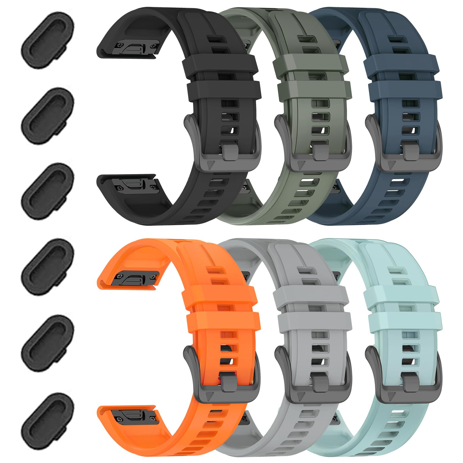 VELEYOK 20mm Sport Watch Band Compatible With Garmin Fenix 8 AMOLED-43mm/Fenix 7S pro/7S/Fenix 6S Pro/6S/5S Plus/5S,Silicone Straps for Epix Pro 42MM/