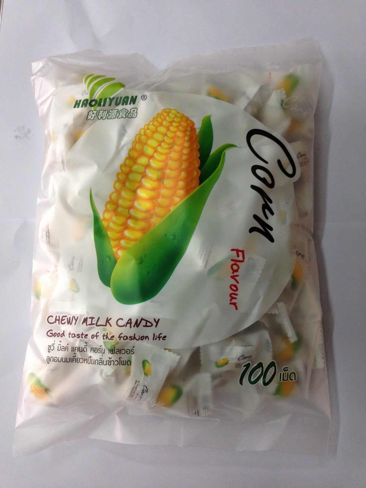 Corn Candy Flavor, Haoliyuan Chewy Milk Candy 100 Psc