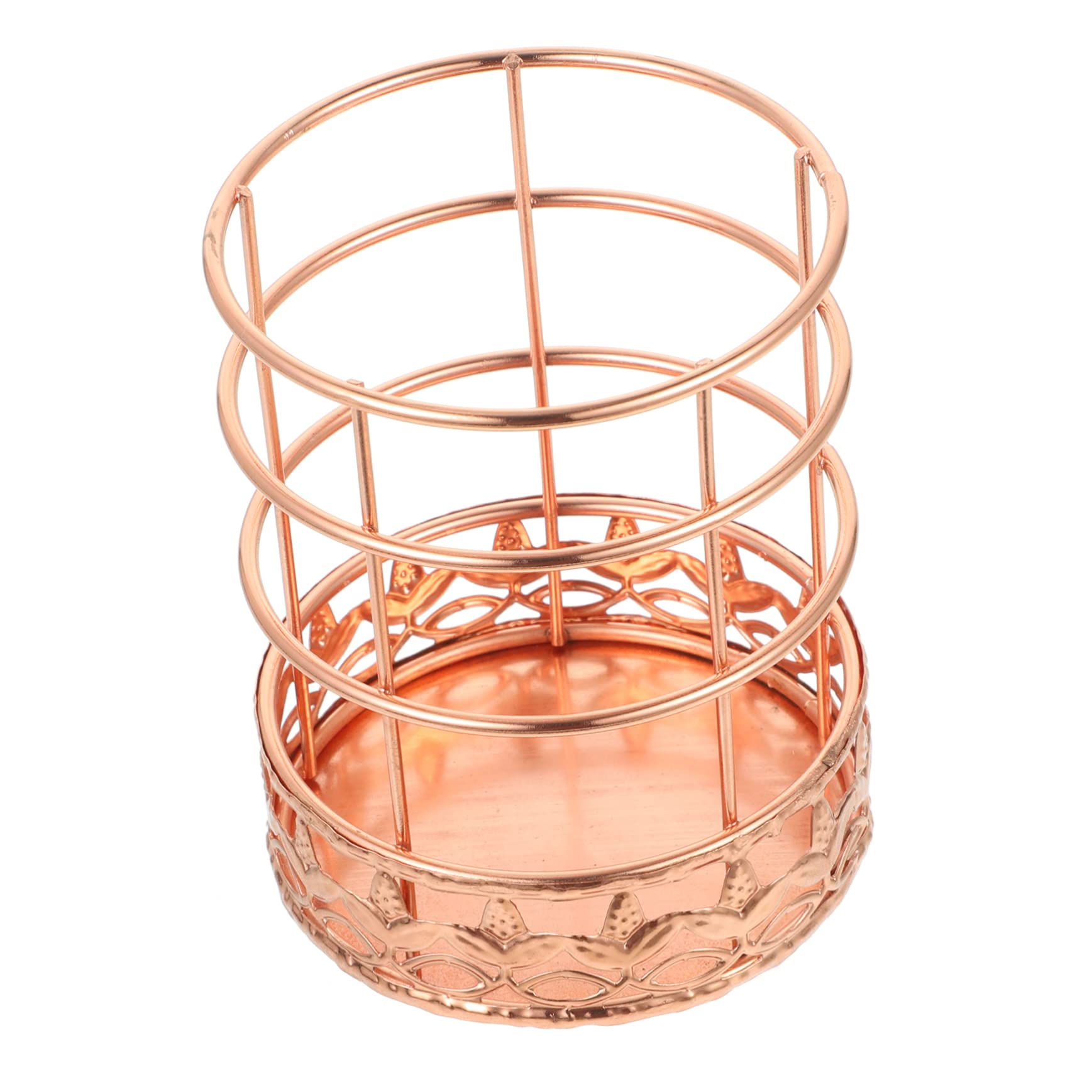 Operitacx 4 Pièces Porte-stylo En or Rose Stylos Support De Câble Stylo De Stockage Produit De Bureau Trombone Organisateur De Couverts Organisateur De Fil Papeterie Cool Rose Gold Fer Forgé