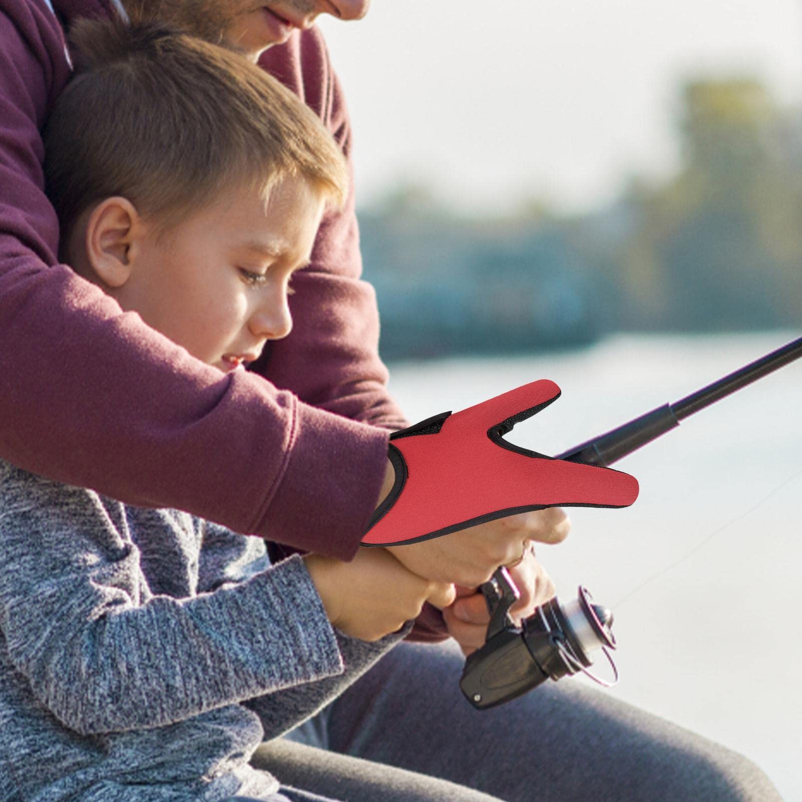 Abonda Guantes de pesca antideslizantes, guantes de pesca de dos dedos, protector de dedos para pesca de surf, equipo universal para hombres y mujeres, accesorios de protección de dedos de pesca