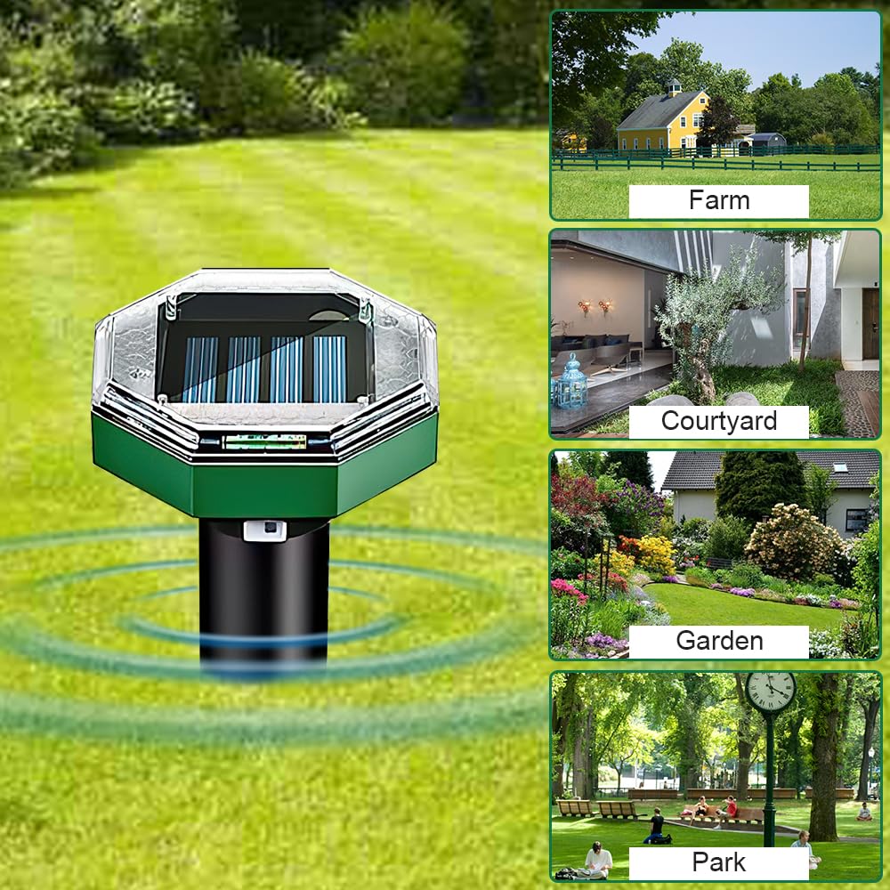 Repelente Solar de Topos, Repelente Solar de Topos, Paquete de 8, ahuyentador de Topos Solar para la expulsión de Topos, Ardillas de Tierra y Ratones de Campo de Jardines y Zonas Verdes