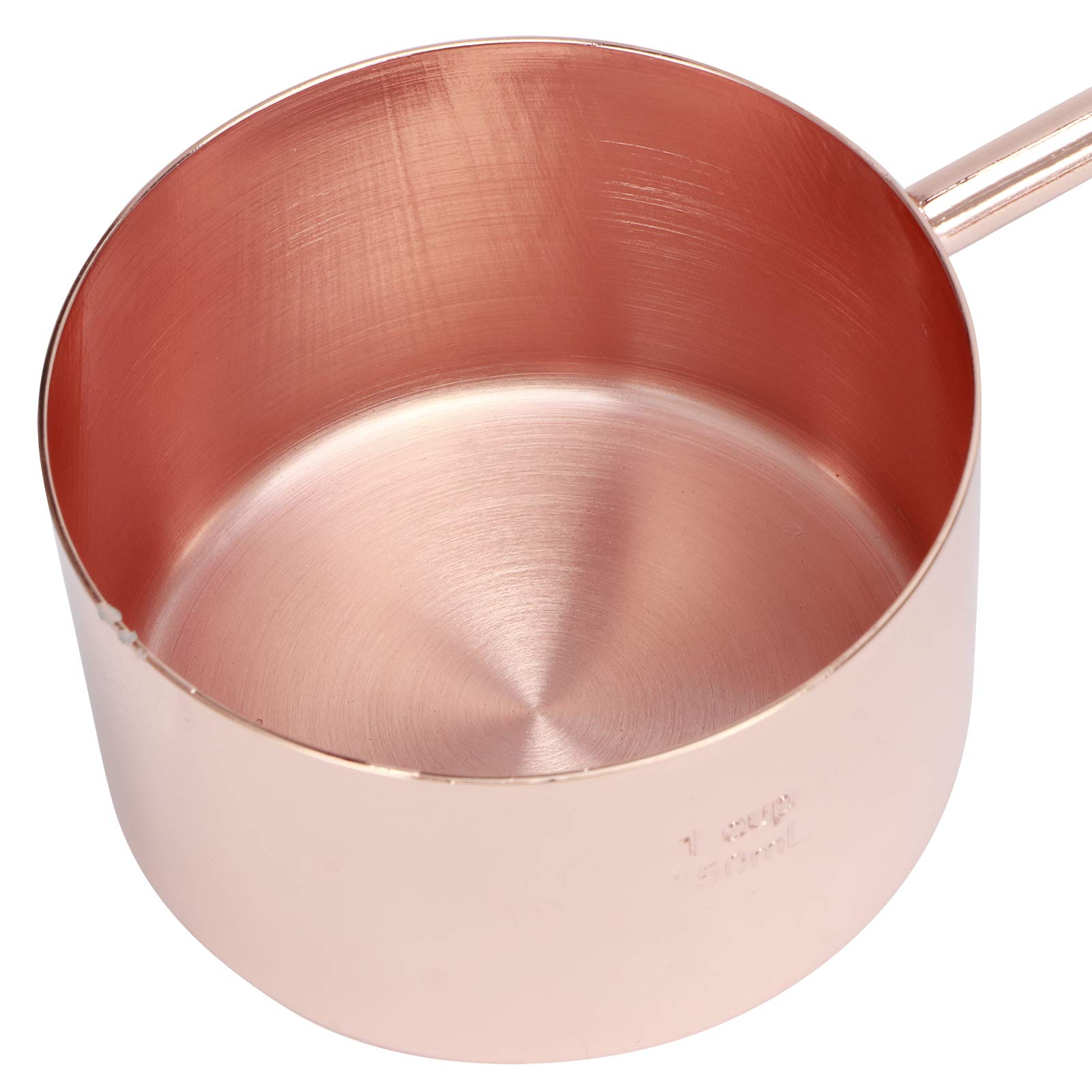 Ensemble de Cuillères à Mesurer en or Rose, 8 Pièces en Acier Inoxydable avec Manche en Bois de Noyer pour la Cuisson en Cuisine