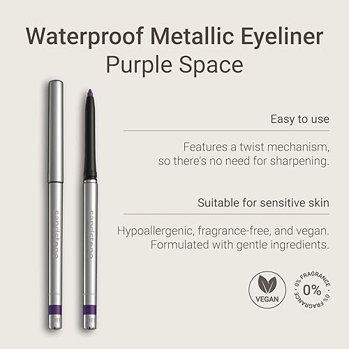 Miniatura 8 de Lápiz delineador de ojos hipoalergénico limpio y nórdico delineador de ojos metálico de piedra arenisca espacio morado