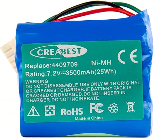Miniatura 2 de CREABEST Batería de repuesto Ni-MH de 7.2 V 3500 mAh compatible con iRobot Aspirador Barredora Braava 380 380T 390 390T Menta 5200B 5200C Piso