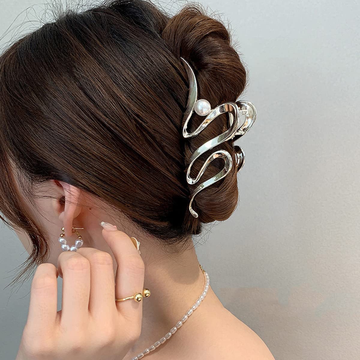 New Large Metal Hair Claw Clip Female Simple Hairpin All-match Beauty.H.C Large Hair Claw Clips for Women, Big Matte Claw  main image 4