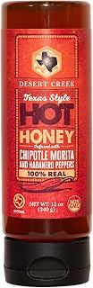 Desert Creek Honey Texas Style Hot Honey - Infused with Chipotle Morita and Habanero Peppers - 100% Unfiltered, Pure, Raw Honey - Unprocessed, Unpasteurized Honey