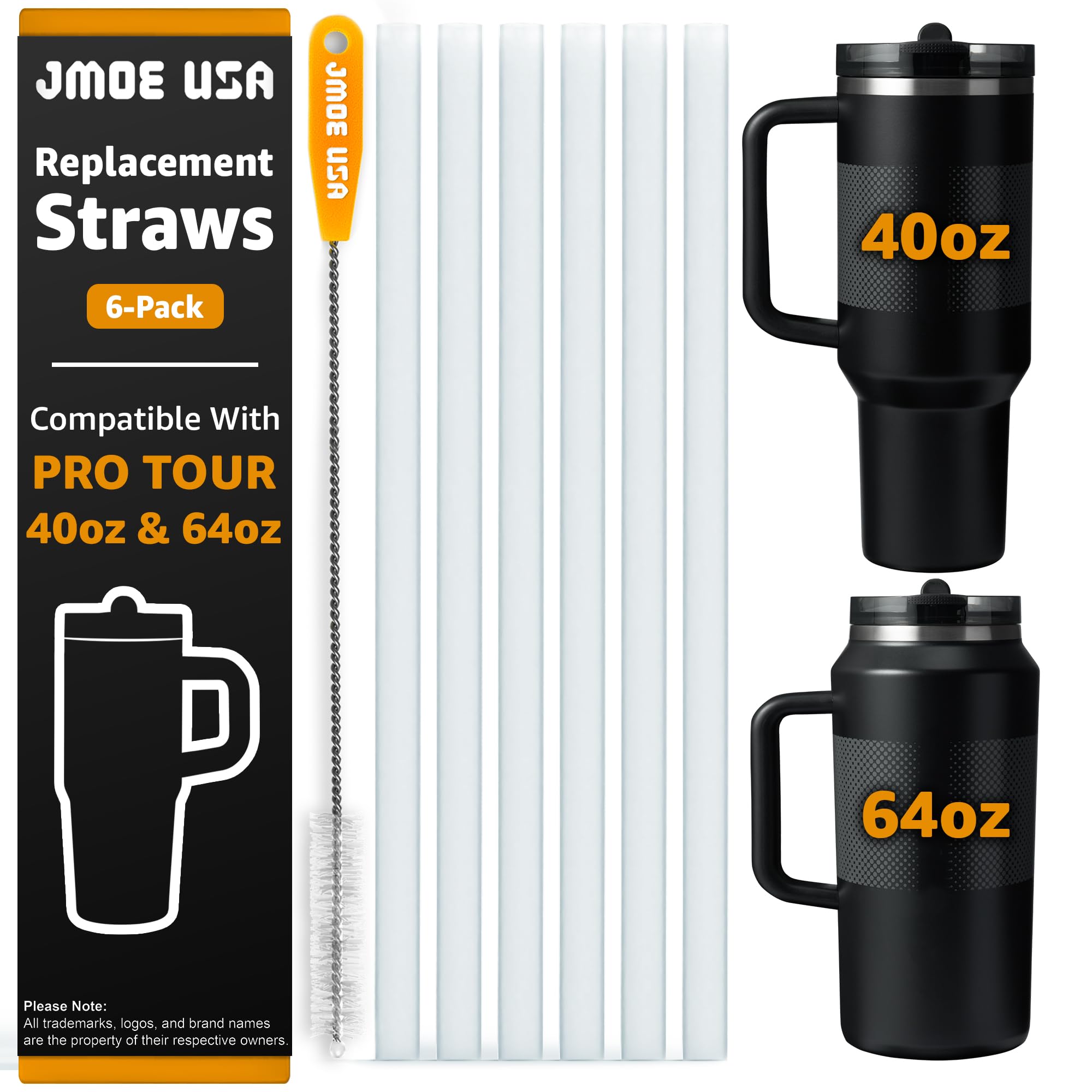BPA Free Straws Jmoe USA Stanley Straw Replacement 6-Pack - For 40oz ...