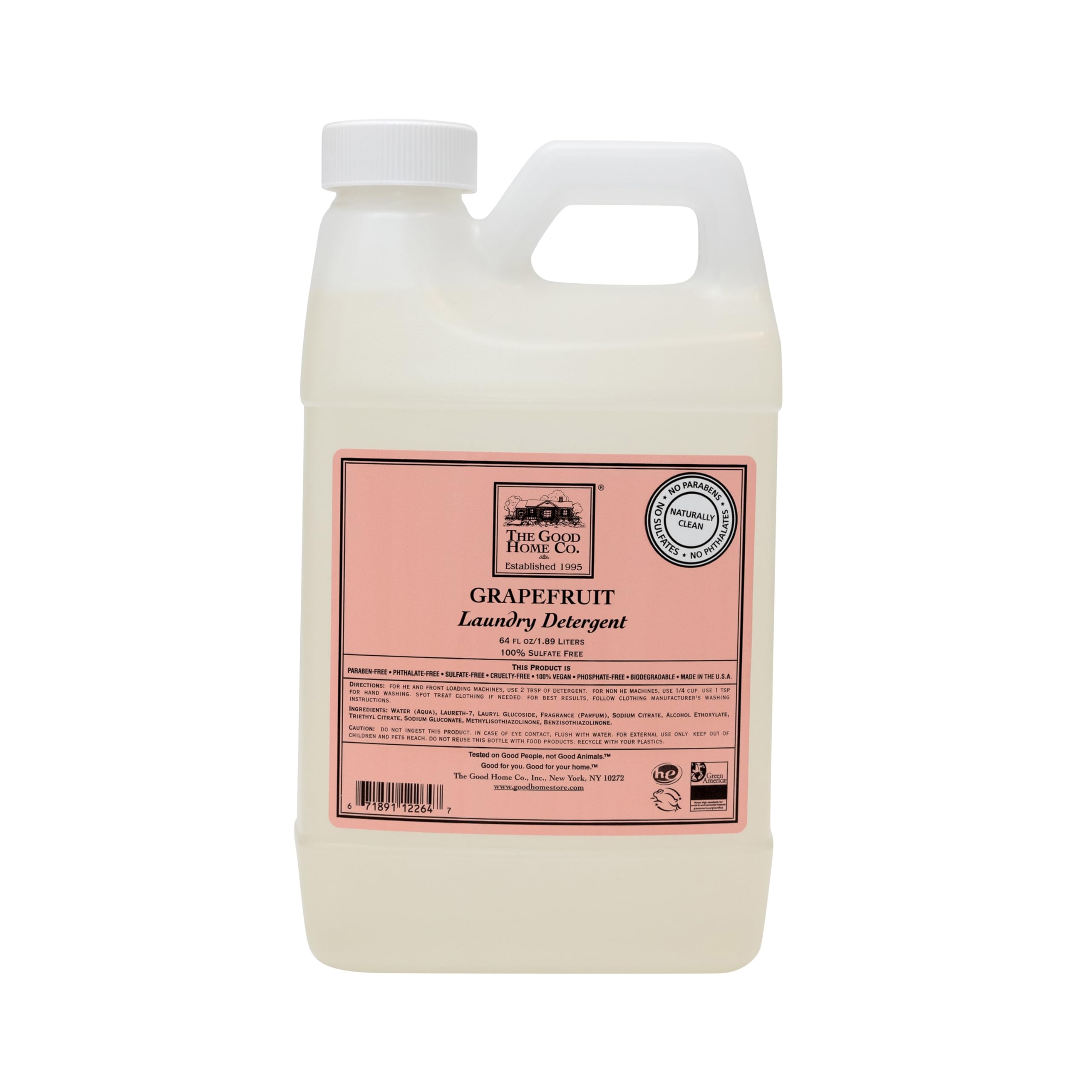 The Good Home Co. Natural Laundry Detergent, High Efficiency, Plant and Mineral based, Sulfate-free, Cruelty-Free, Vegan