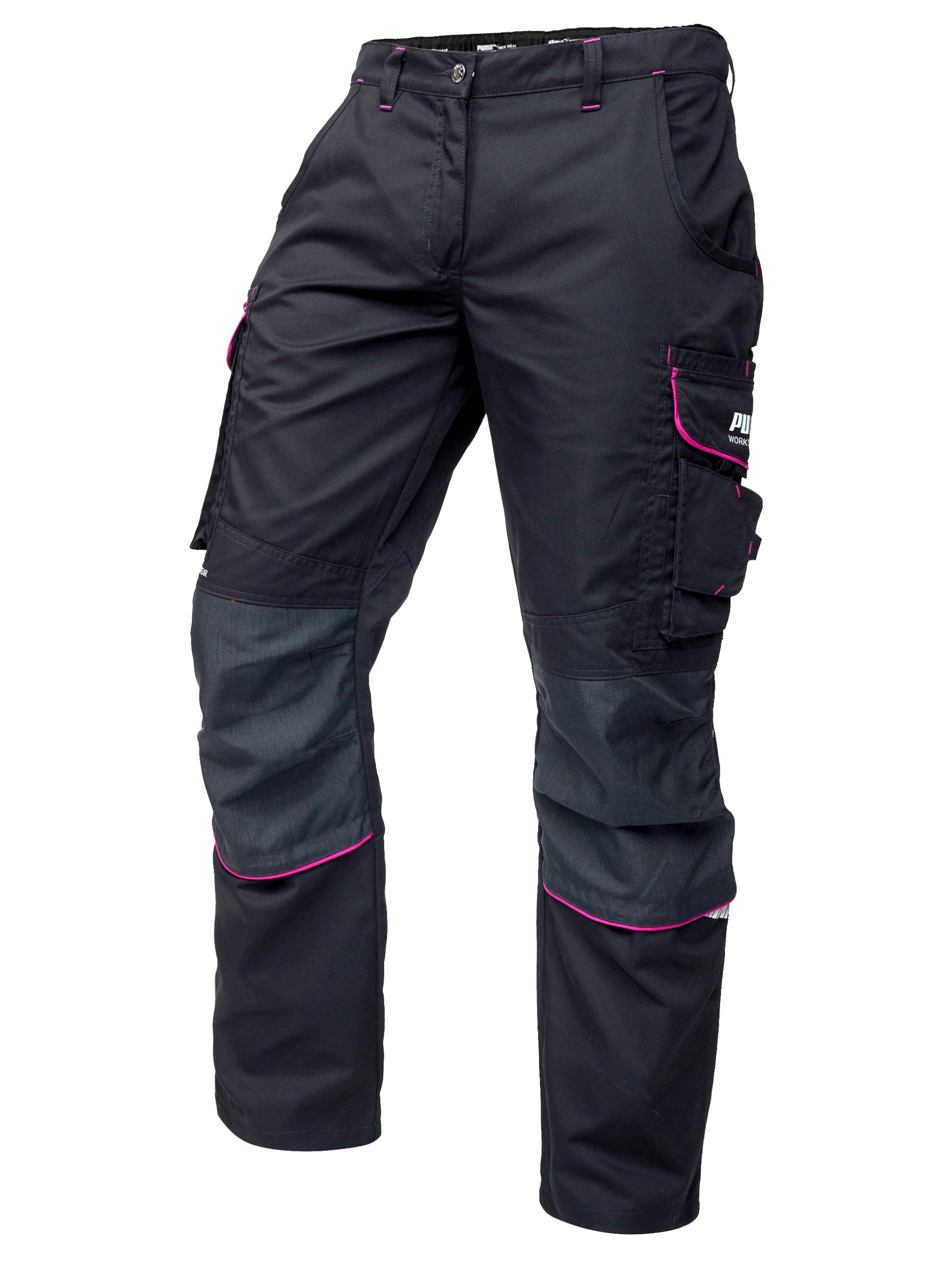 PUMA WORK WEAR Premium women's work trousers with many pockets and extra  reinforced nylon fabric, black, black/pink : Amazon.nl: Fashion