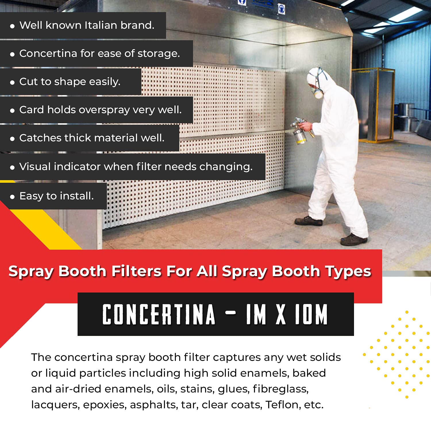 Andreae Concertina Spray Booth Filter Captures Liquids/Spray/Solids 0