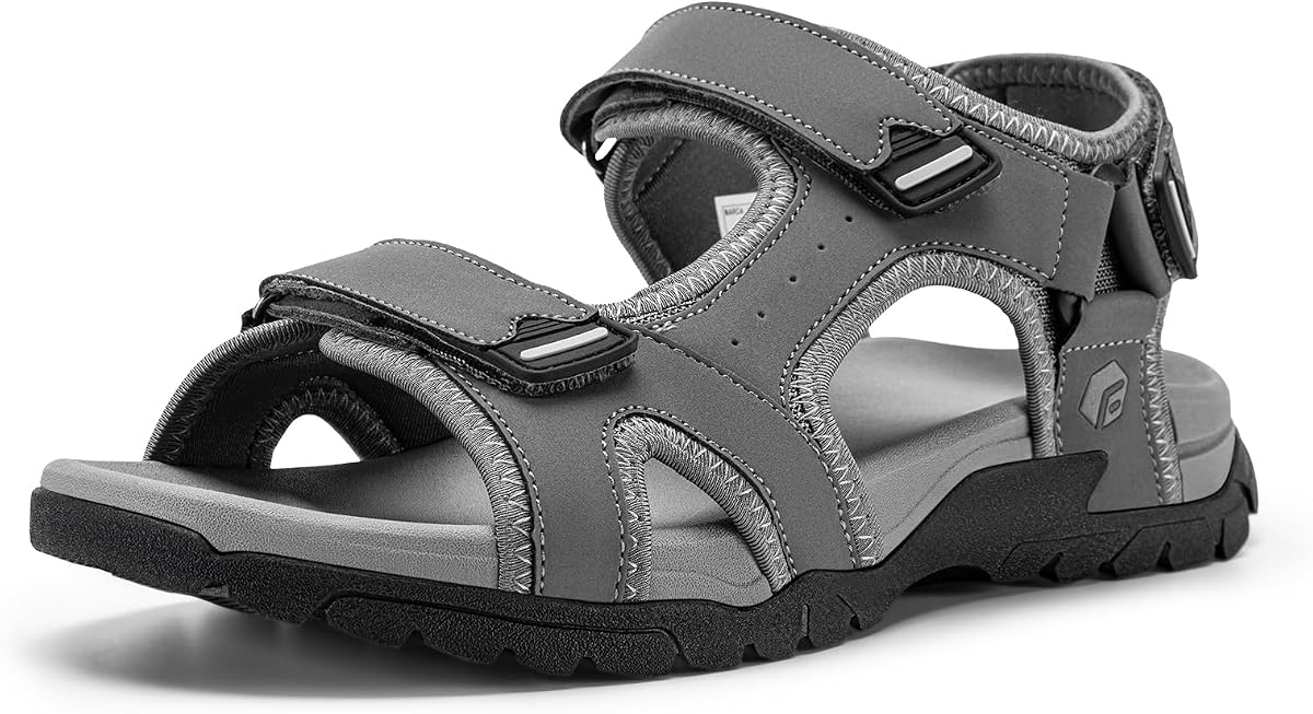 FitVille Wide Sandals for Men With Arch Support Orthopedic Comfortable Summer Men’s Wide Sandals for Plantar Fasciitis & Swollen Feet Breathable Outdoor Recovery Athletic Walking Sandal for Man
