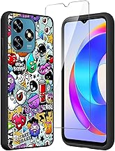 Case for Oukitel C51 (6.8 inches) + Screen Protector Tempered Glass Protective Film – Black Silicone TPU Soft Case Case – Monster