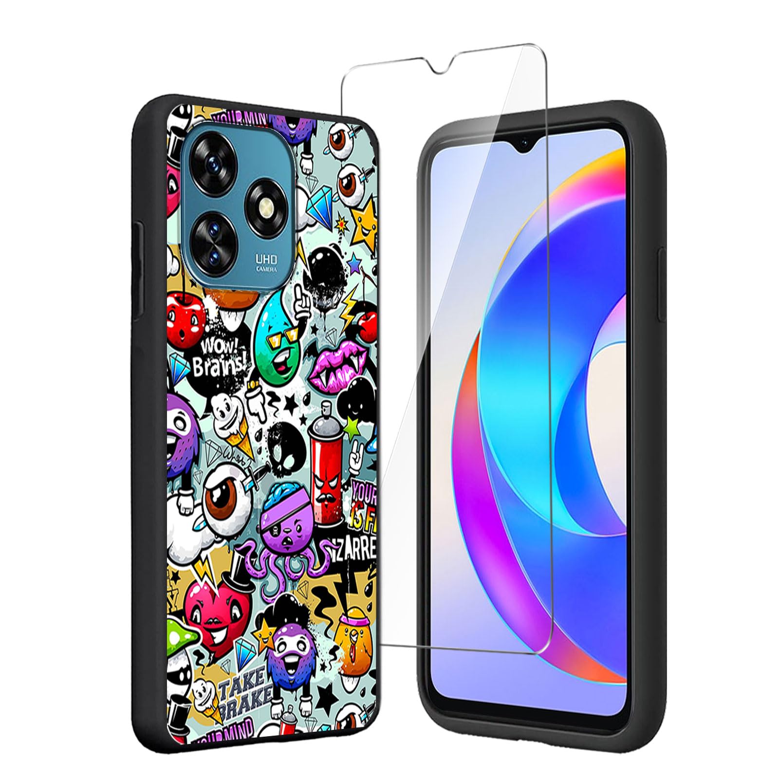 3 in 1 Cover Compatibile con Oukitel C51 (6.8) e 2 Pezzi Vetro...Cover Oukitel C51 | Confronta prezzi | Cover Compatibile Con Oukitel C51 (6.8) E 2 Pezzi Pellicola